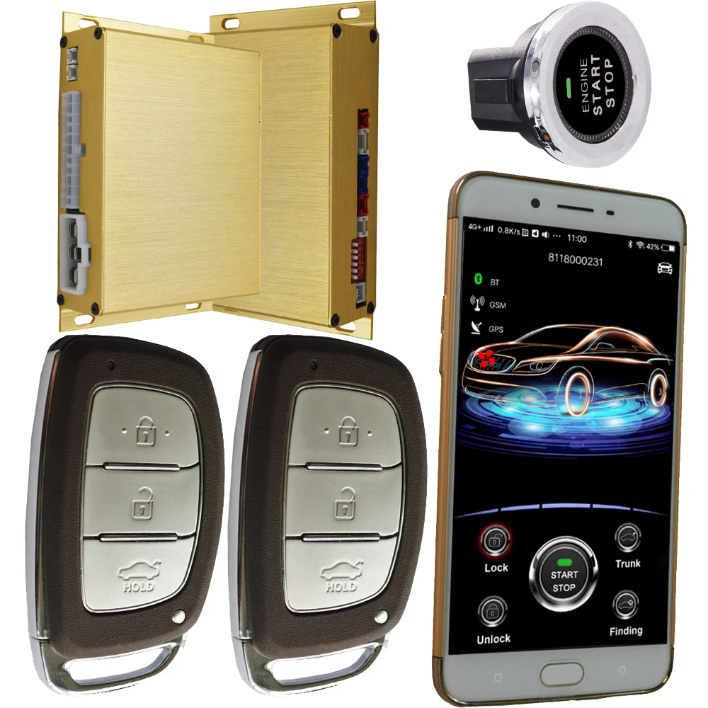 

automobile starting system car alarm key pad anti-robbery by sms or phone cut engine oil cell phone app start stop engine