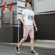 MANVALUE Летние оригинальные модные мужские шорты для активного отдыха со средней талией европейские и американские промытые водой полихромовые повседневные шорты