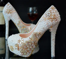 2016 Luxury Crystal Formal Dress Shoes Custom Made Elegant High Heel Bridal Shoes Party Prom Women Wedding Shoes