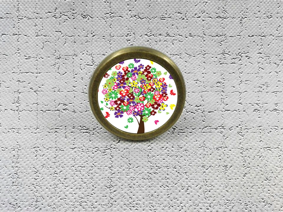 

Spring Tree Drawer Knobs Vintage Style DIY Knobs Copper Sliver Bronze Modern Funiture Door Cabinet Handles Hardware