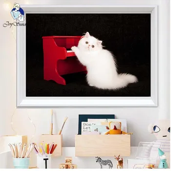 

JOY SUNDAY Cute cat DMC 11CT 14CT Cross stitch print cross stitch kit hand-embroidered stitch cross stitch live decoration 8