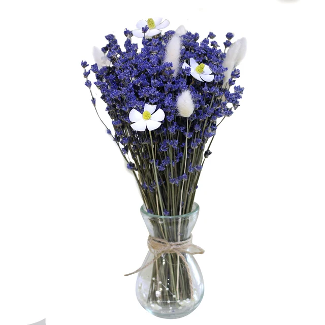 Us 8 54 5 Off 100g Dried Lavender Bouquet Natural Decorative Flower Flores Secas For Valentine S Day Wedding Fl Home Decoration In
