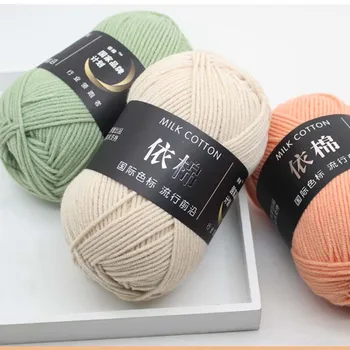

50g/Ball Cotton Baby Milk Yarn Crochet Thread Knitting Wool Line Dyed 4 Plys For Hand Knitting Cotton Yarn
