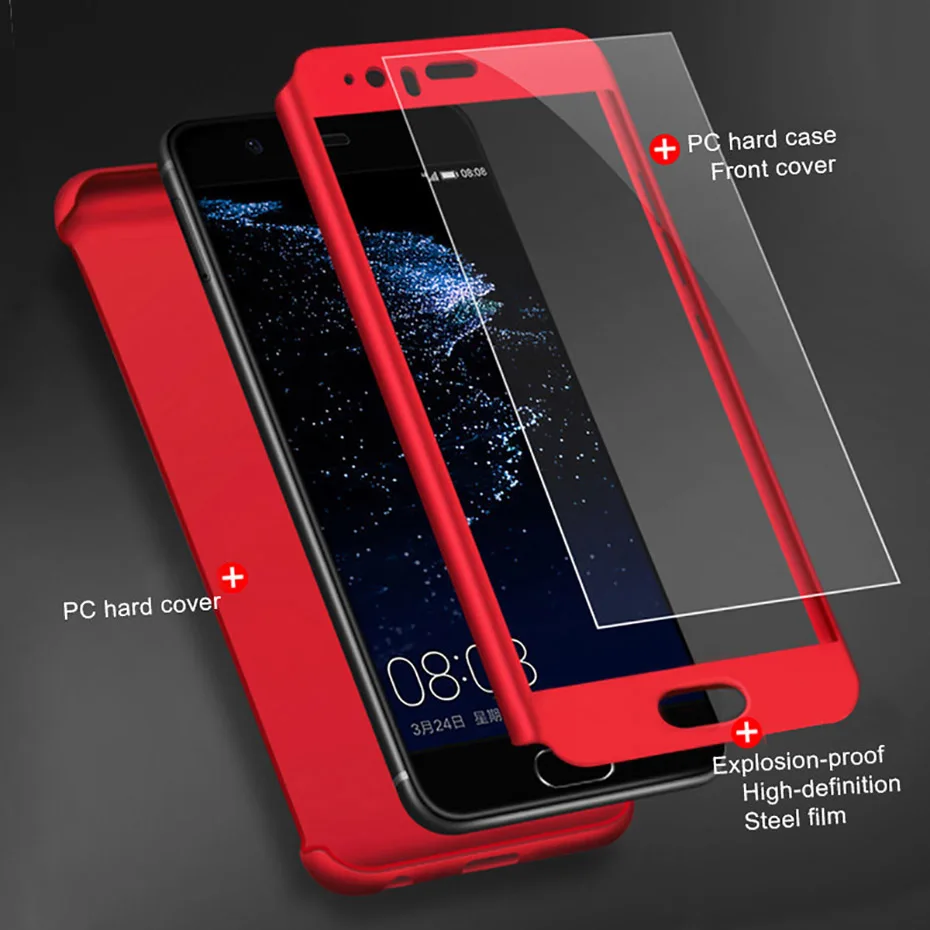 YAMIZOO 360 Full Cover For Huawei P20 P10 Lite Case Luxury Hard Phone Case P10 Plus With Glass Case For Huawei P20 Pro Case On (15)