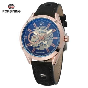 

FORSINING Automatic Mechanical Watches Self Wind Skeleton Watch Man Leather Fashion Casual Wristwatches Clock Relogio Masculino
