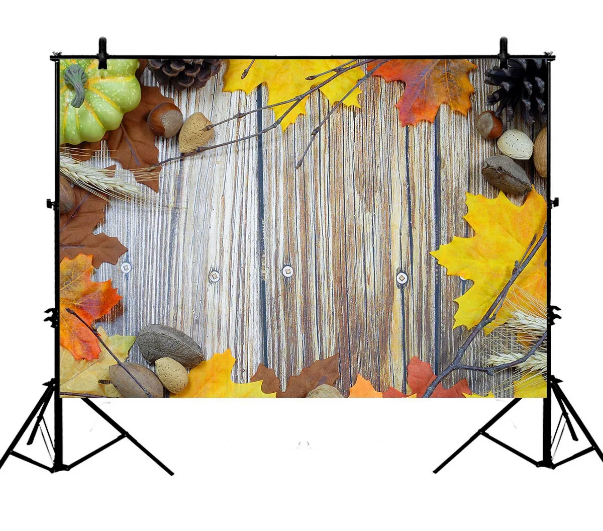 

5x7ft Vintage Wood Wall Autumn Scenery Thanksgiving Polyester Photo Background Portrait Backdrop