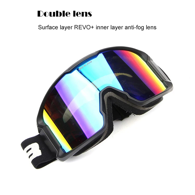 Трехслойные защитные лыжные очки anti-UV400 двухслойные линзы противотуманные очки унисекс большие Лыжные маски для катания на лыжах