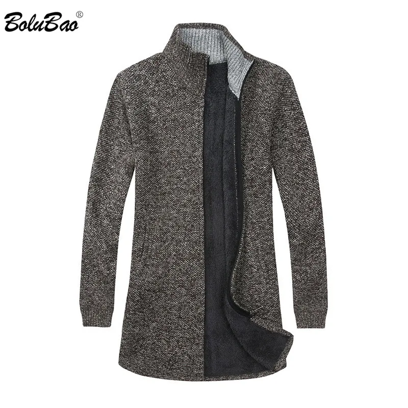 

BOLUBAO Men Cardigan Sweaters Coats Winter New Casual Plus Velvet Men's Sweaters Male Knitting Sweaters Brand Clothing