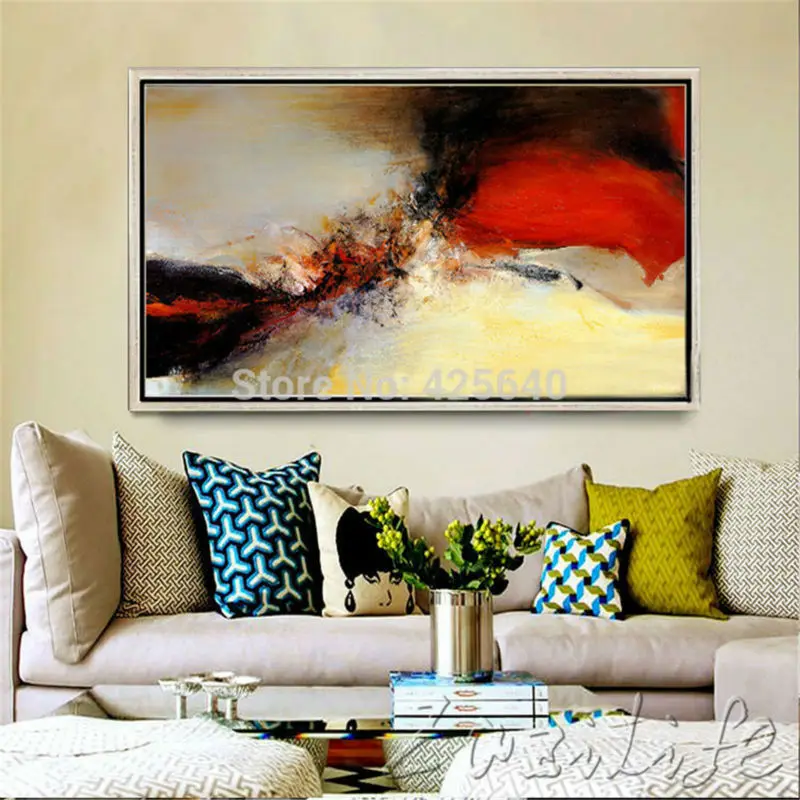 Lienzo pintado a mano pinturas al óleo abstractas modernas grandes