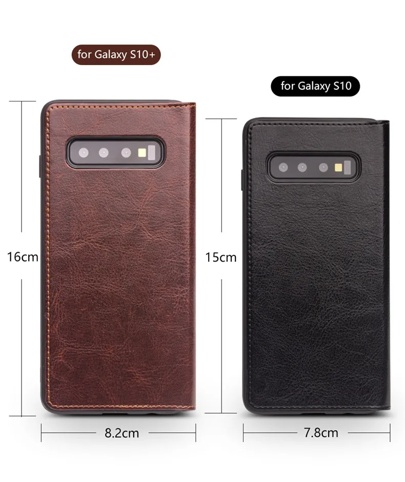 Чехол ручной работы из натуральной кожи для samsung Galaxy S10 Plus, ультра тонкий чехол со слотом для карт, чехол с откидной крышкой для samsung Galaxy S10