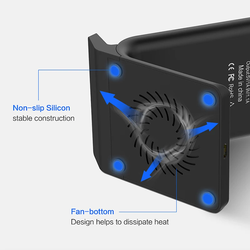 DCAE 10W Qi Беспроводное зарядное устройство для iPhone X XS 11 XR 8 Plus Быстрая зарядка 3,0 Быстрая зарядка Подставка для samsung S8 S9 S10 Note 10 9 8