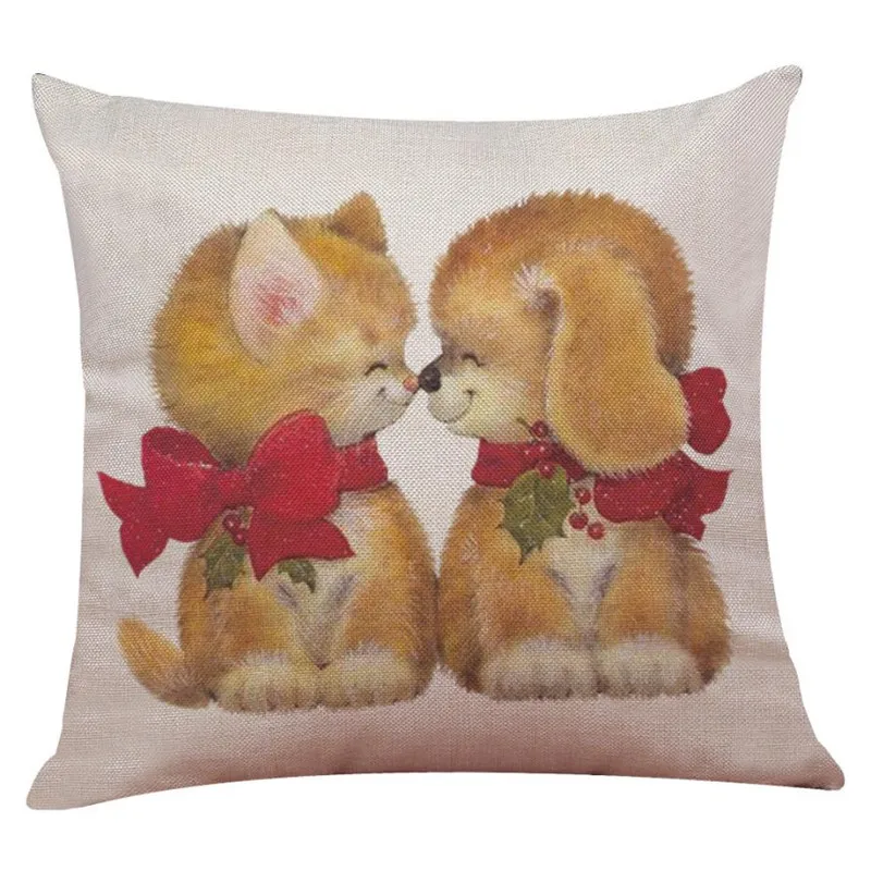 New Christmas Cotton Linen Pillow Case Sofa Cushion Cover Home Decor08