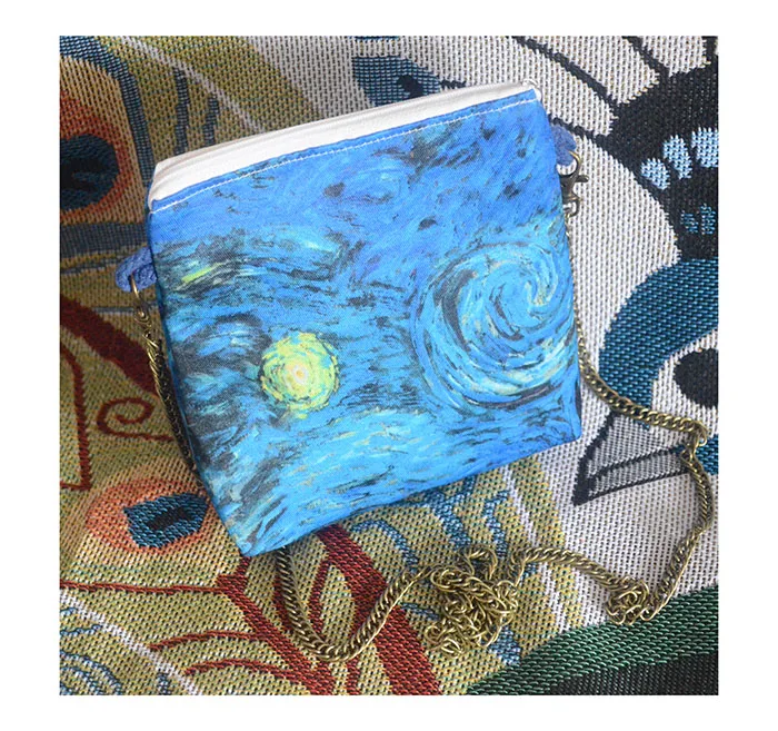 Angelatracy, Классическая хлопковая женская сумка на плечо с абстрактным рисунком звездного неба и голубого цвета, сумка для хранения через плечо с клапаном