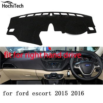 

For ford Escort 15-16 right hand drive dashboard mat Protective pad black Red car-styling Interior Refit sticker Mat products