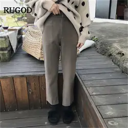 RUGOD 2019 весенние модные элегантные женские брюки с высокой талией повседневные женские брюки однотонный костюм брюки mujer cintura alta