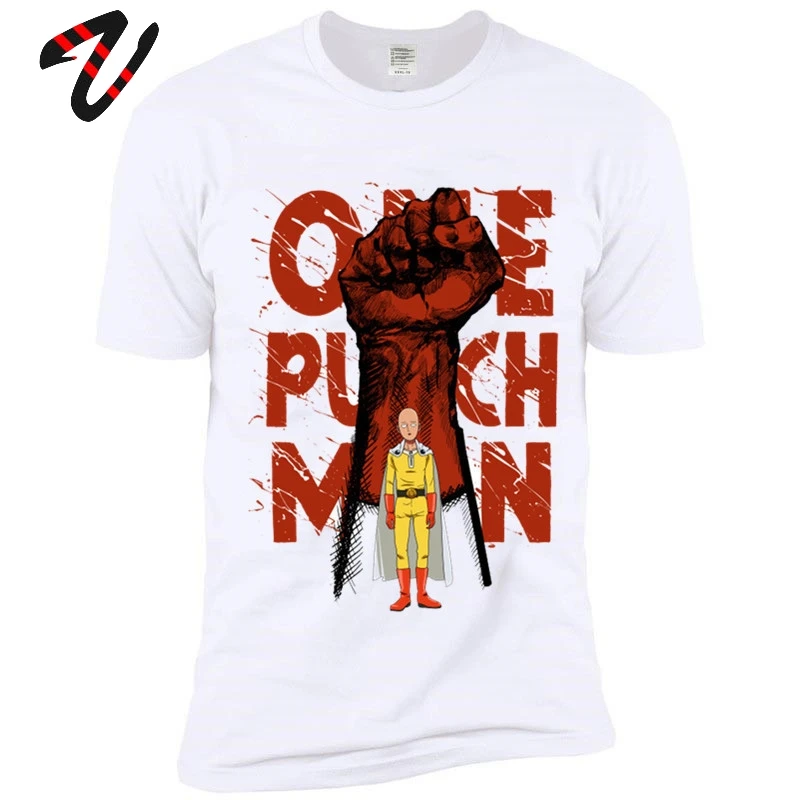 Футболка для мужчин аниме One Punch Man футболки супергерой топы 100% хлопок Принт