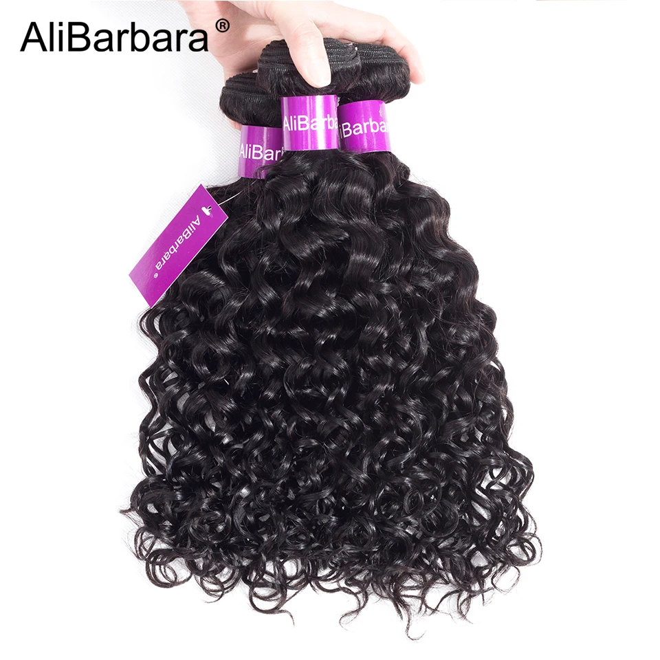 AliBarbara Hair Peruvian Water Wave Bundles Human Hair 3pcs 100% Remy Hair Extension Natural Color 8-28 inch Drop Shipping