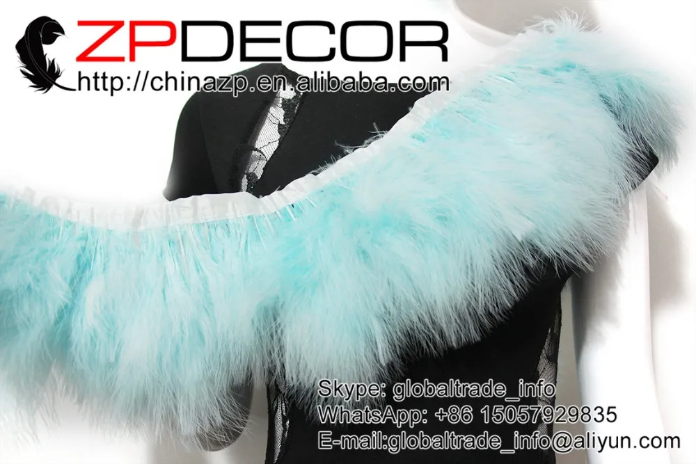 Mint Geen Marabou Turkey Fluff Feather Fringe Trim (37)