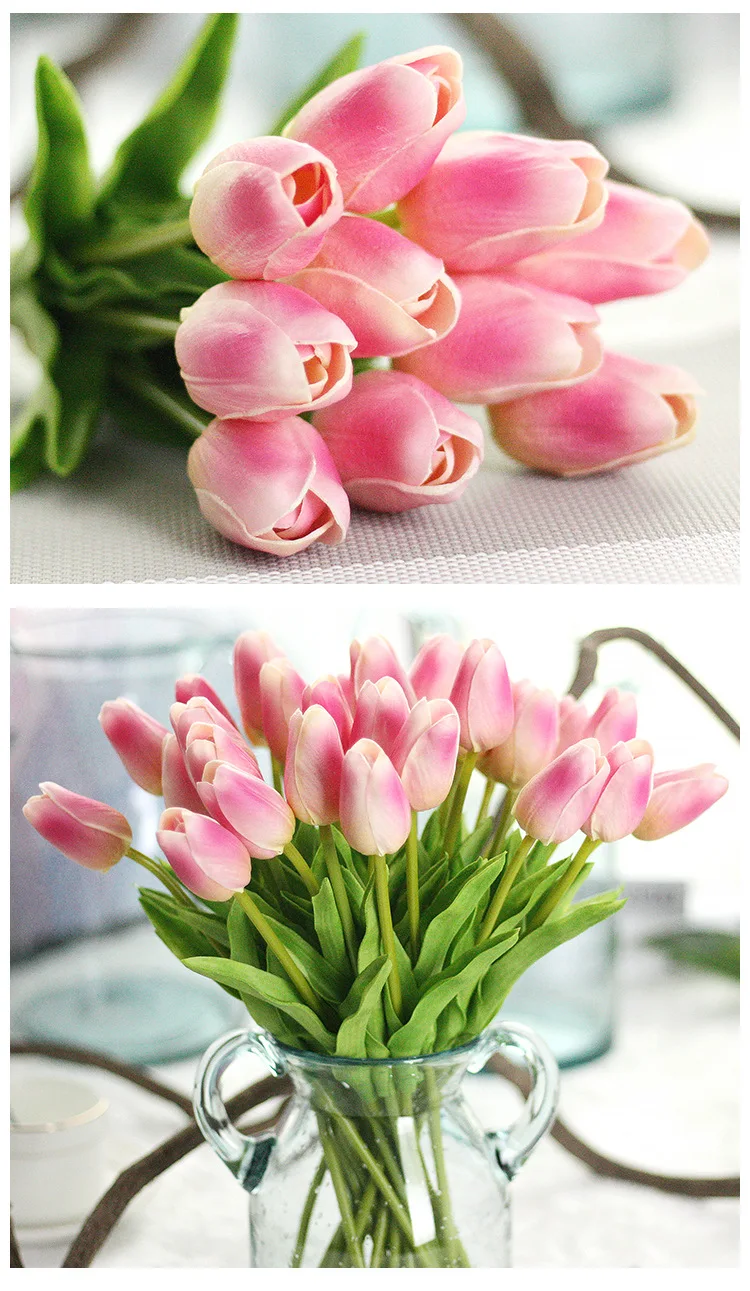 Качественные искусственные Тюльпаны из искусственного шелка 10 шт., искусственные букеты Флорес, вечерние искусственные цветы для украшения дома, свадьбы