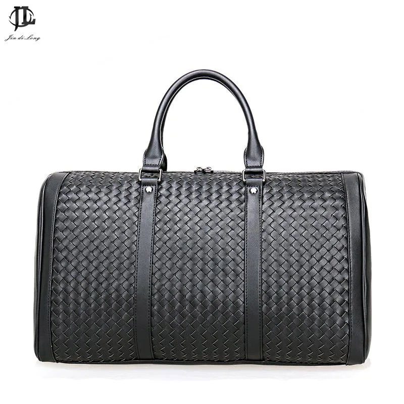 

Brand Prius Genuine Leather Travel bag Men Duffel Bag Luggage Travel weave Bag Large Men Leather Duffle Bag Tote Big