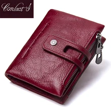 Contact s Fashion Short Women Wallet Female Genuine Leather Womens Wallets Zipper Design With font b