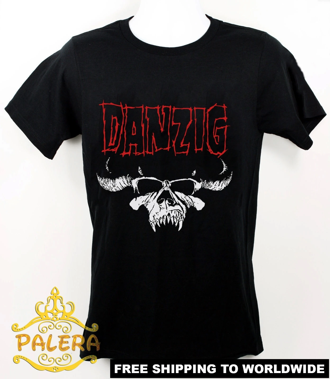 

official Danzig Heavy Metal Band T-Shirt Red Logo Misfits Samhain Punk#0