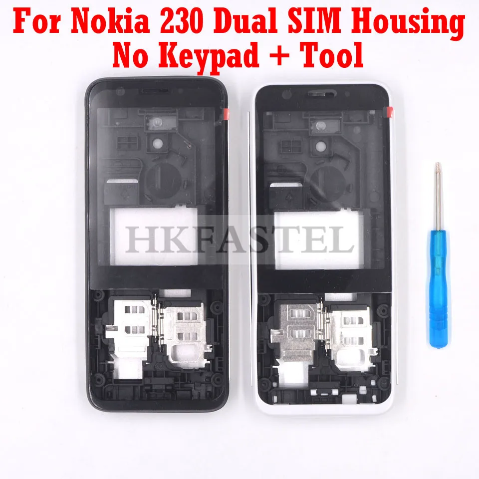 For Nokia 230 Dual SIM New Full Phone Housing Cover Case+ English Keypad+Tools Free shipping