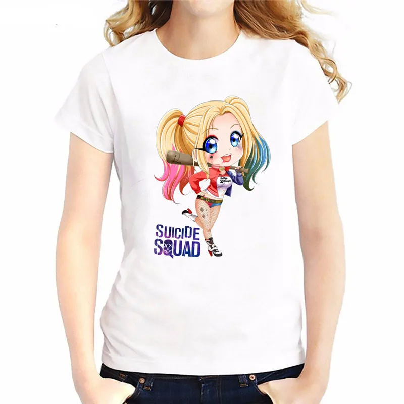 Женская футболка хит продаж отряд самоубийц Веселая Футболка Harley Quinn хип хоп поп
