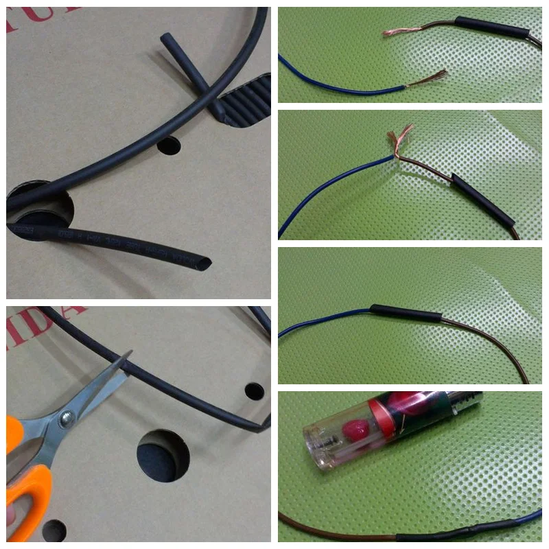 Диаметр: 1 мм термоусадочная трубка Sleeving Black для изоляции провода|wire sleeve|black heat shrink