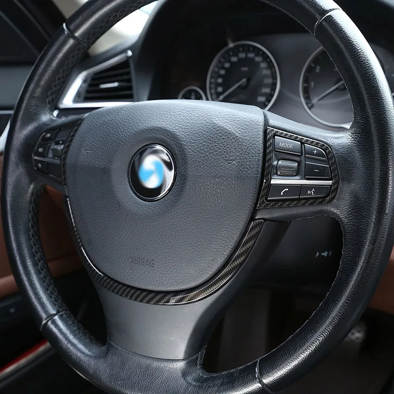 Отделка на руль из углеродного волокна с блестками 1 шт. для BMW 5 серии F10 520 525 2011