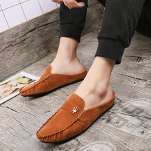 Casual Footwear Men Youth Half Drag Comfortable Man Shoes Black Brown Breathable Fashion Shoes Brand Designer Half slippers