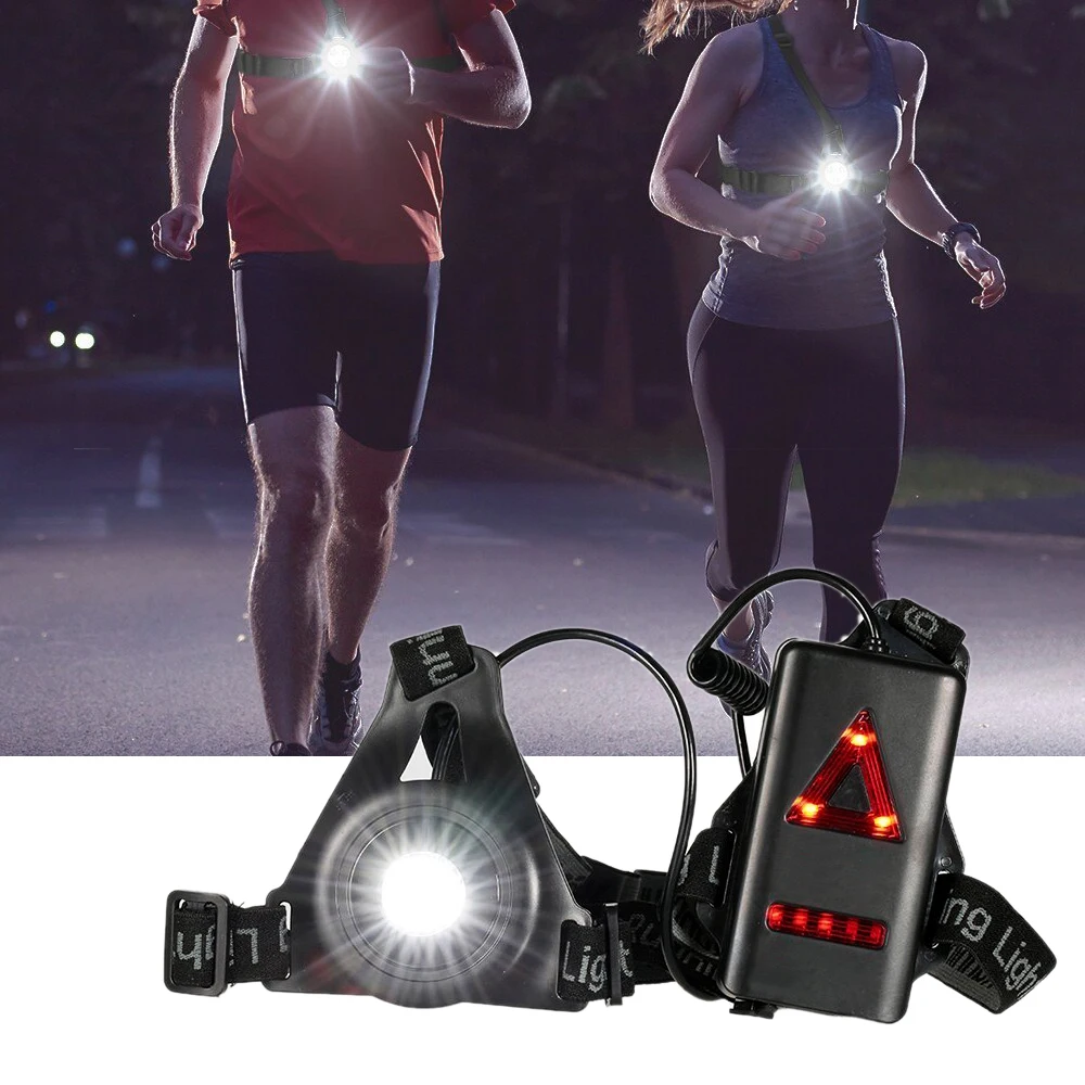Donwei Night Running Light Waterproof Red White Warning Chest Lamps USB