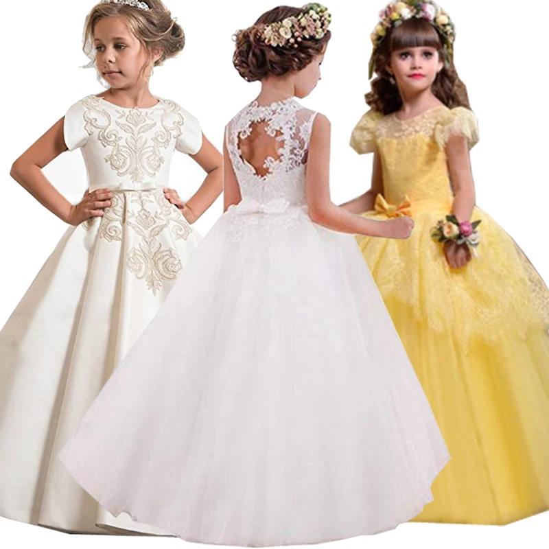 

2019 Summer Princess Wedding Carnival Dress Costume Clothing Elegant Party Bridesmaid Kids Dresses For Girls Dress 5 10 12 Years