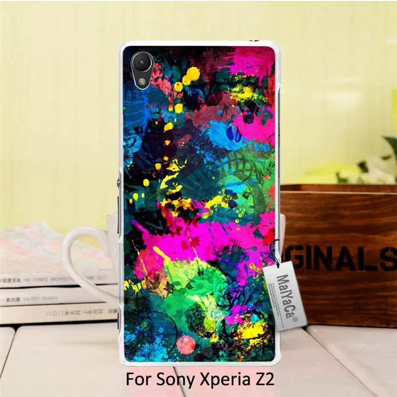Amazing landscape hard pc Black Phone Case Colourful Graffiti Art For Sony Xperia Z2 case |