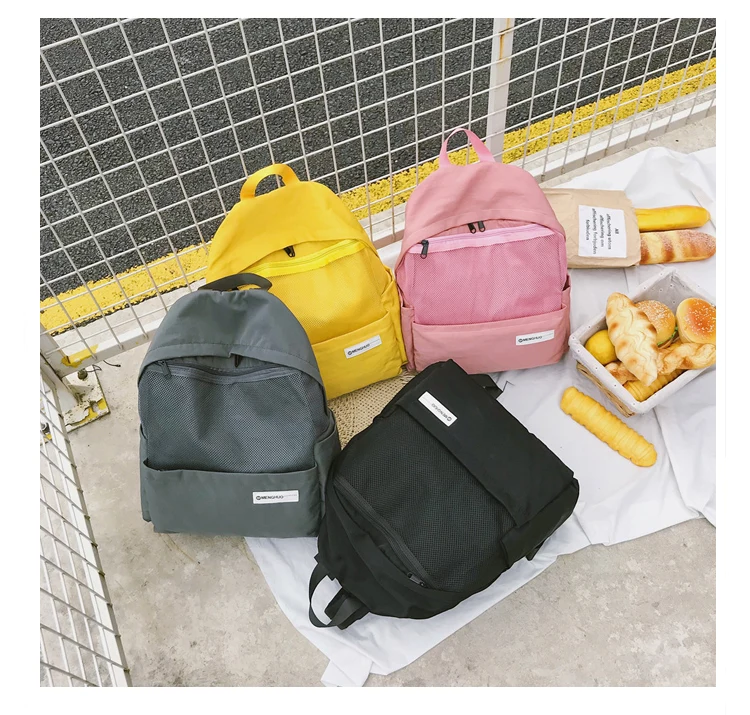 Menghuo Simple Style Net Backpack Women Backpacks for Teenage Girls School Bags Fashion Vintage Solid Leisure Book Bag Mochilas (34)