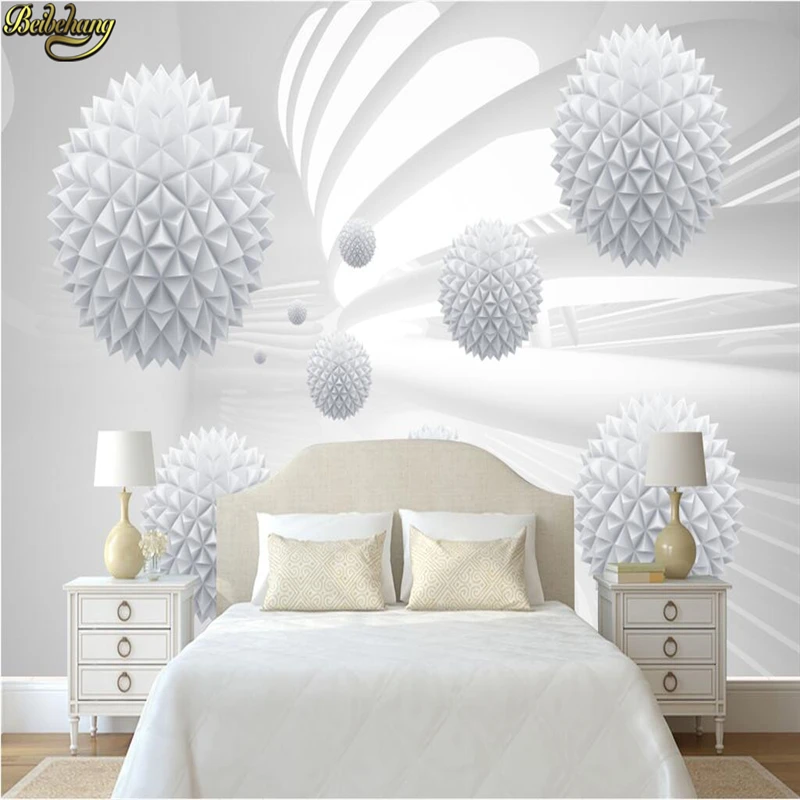 Beibehang Papel دي Parede 3D الأبيض هندسية الحديثة الحد الأدنى الصورة خلفيات للجدران جدارية الفن التجريدي ورق حائط غرفة نوم