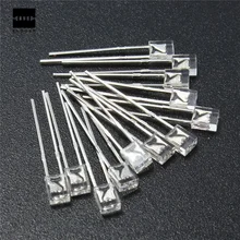 Новое поступление 100 шт. 2x3x4 мм квадратный светодиодный диоды прозрачный белый красный зеленый светильник Прямоугольные диоды наборы DIY наборы