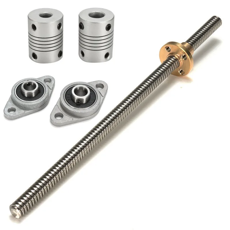 

T8 Lead screw 200 mm 8mm + Screw nut + Mounted ball bearing Bracket + Shaft Coupling for 3D printer Accessories