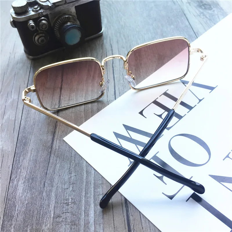 New Metal Square Kids Sunglasses Boys Small Frame Marine Lens Girls Sunglasses Eye Protection Glasses Oculos Infantil