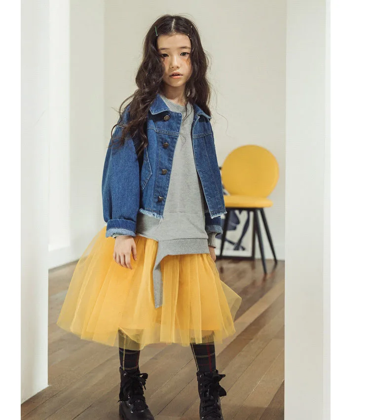 long mesh patchwork hoodies fashionable dresses for girls autumn kids straight dress baby girls winter teenagers dress clothing (2)