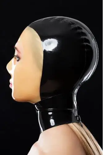Латексная маска с прозрачным лицом латексные капоты на молнии сзади|mask mask|latex hood