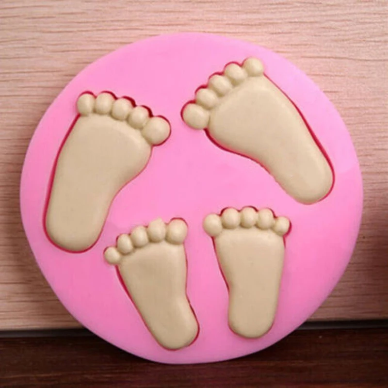 Симпатичная силиконовая детская форма нога для украшения торта помадка 3D форма для ног силиконовая форма для выпечки Розовые Инструменты для украшения торта