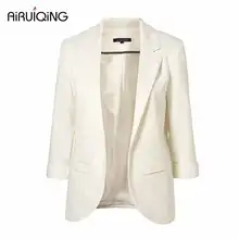 2017 Spring Fashion Women 9 Colors Slim Fit Blazer Jackets Notched Three Quarter Sleeve Blazer Women Coat