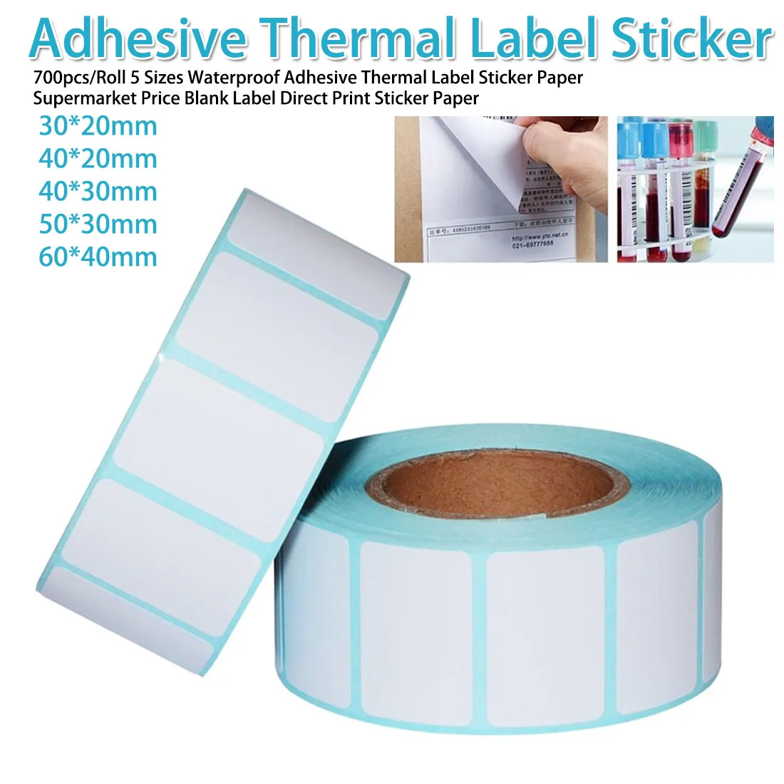 Gardening tools 700pcs/Roll 5 Sizes Waterproof Adhesive Thermal Label Sticker Paper Supermarket Price Blank Label Direct Print