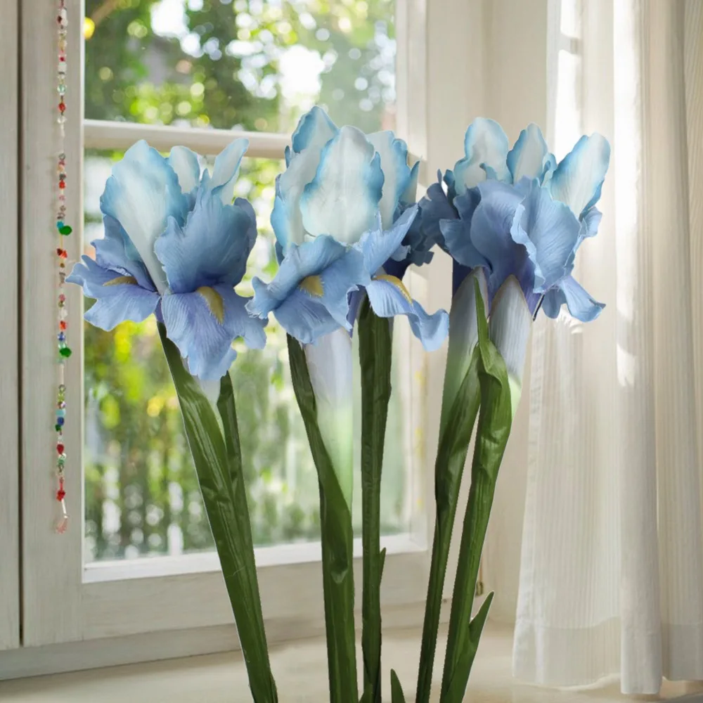 Nuestro cálido 1 pc Artificial flores falsas Iris barato 6 colores 68 cm tela flores decorativas para la decoración del hogar evento Fiesta suministros