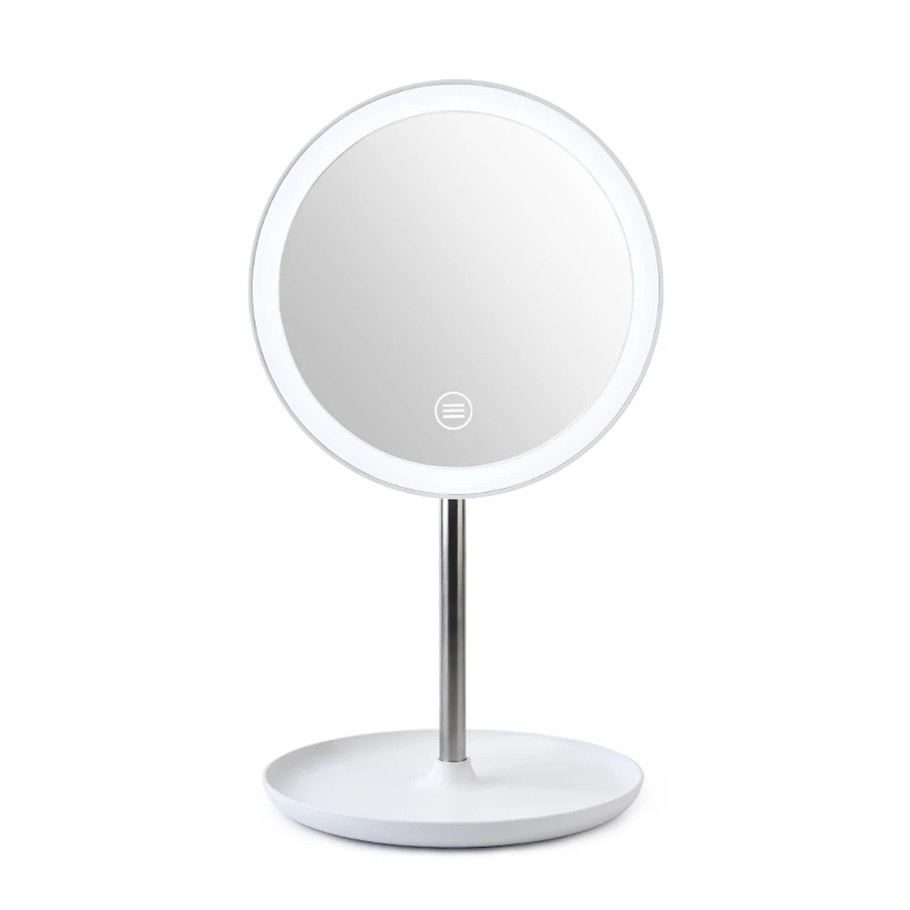 Модный светодиодный зеркало для макияжа с лампой настольная лампа вращение на 360 ° яркость регулируемая косметика, макияж зеркало