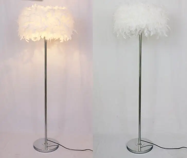 

Multi-color Beautiful fashion A1 Feather floor lamps coffee shop Bedroom living room modern Feather shade floor lights