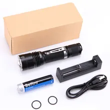 Powerful Tactical LED Flashlight 18650 Cree XPL2 V6-2A Waterproof Torch Light Military 6063 Aluminum+18650 Battery +Charger