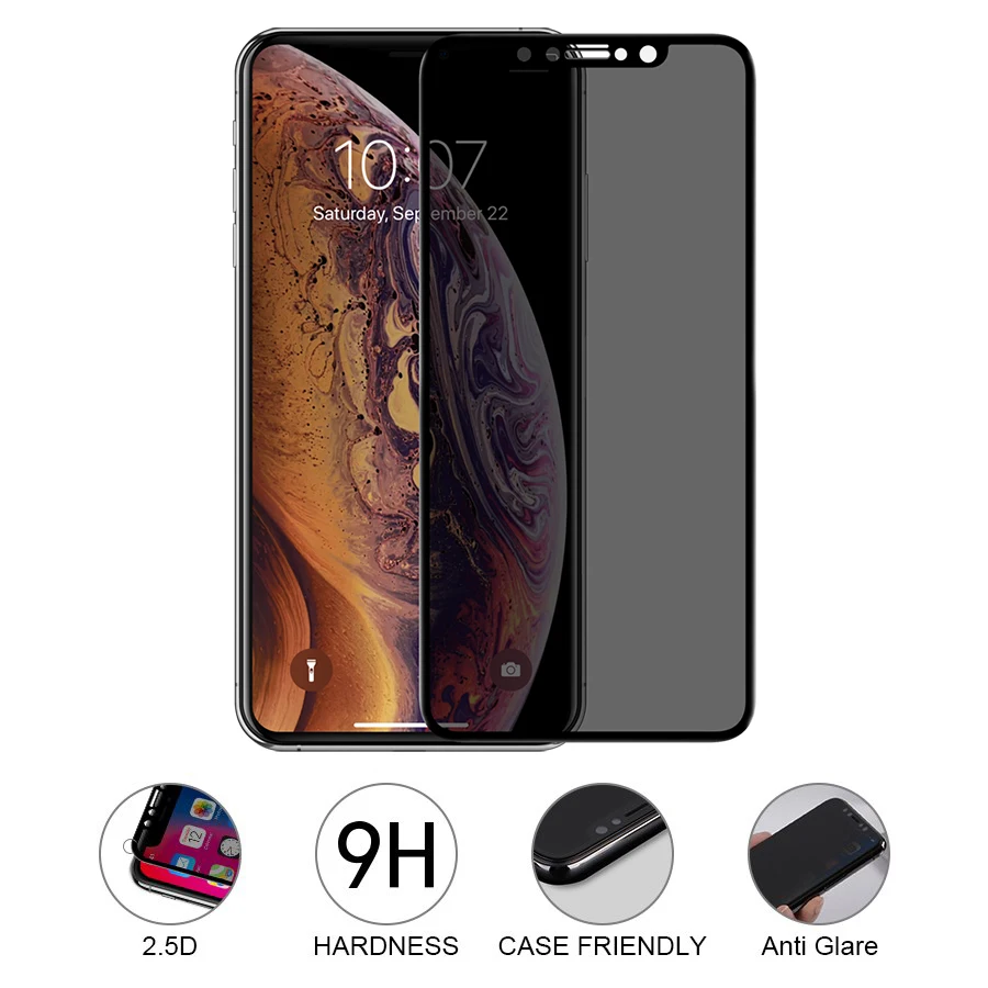 Pаспродажа NILLKIN для iPhone XS Max XR XS X 9H 3D антибликовое защитное закаленное стекло для iPhone XS Max стекло