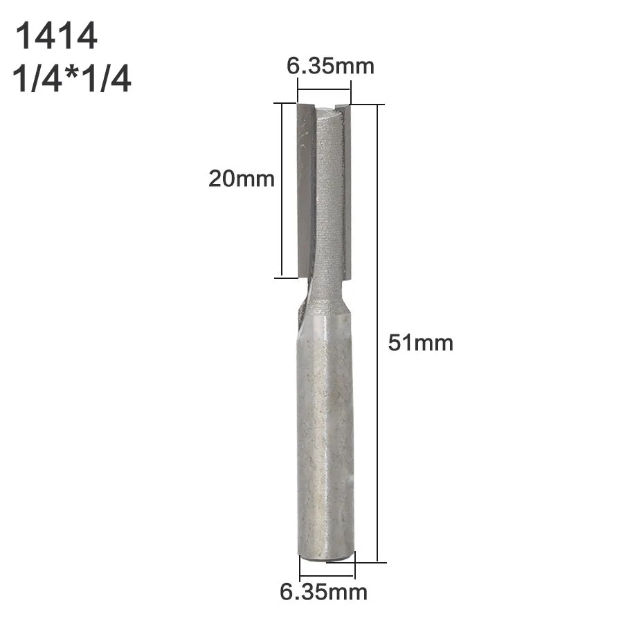 1 шт. 1/4 хвостовик 1/2 хвостовик высокое качество прямой/концевых фрез Dado Диаметр Режущий инструмент для дерева - Длина режущей кромки: 1414